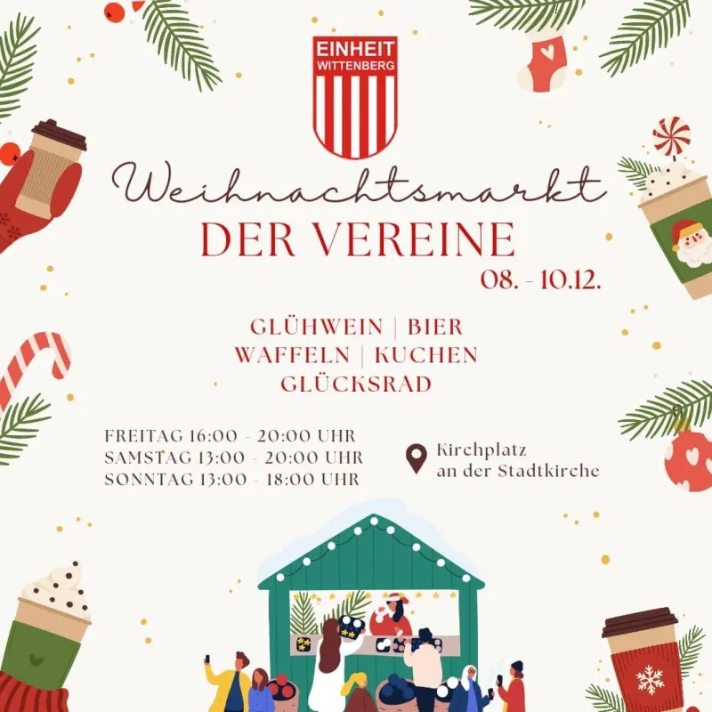 Rot-Weiß nimmt teil am Weihnachtsmarkt der Vereine !!!