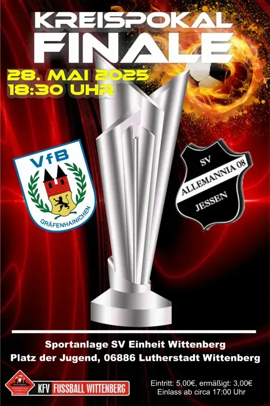 Männer - Pokalfinale am 28. Mai 2025 / 18:30 Uhr auf dem Platz der Jugend !!!